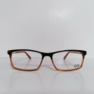 OGI Rectangle Designer Eyeglasses Frames 56-17-150 Amber Fade Never Worn